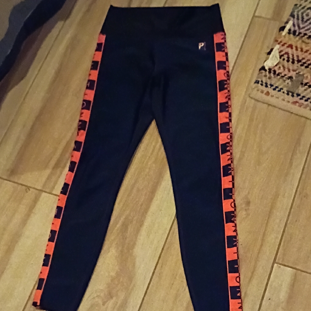 PE Nation Navy Blue Orange Leggings Pants Yoga S